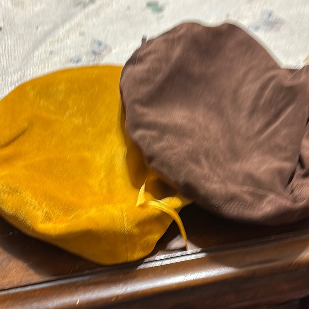 Nordstrom Yellow and Brown Beret Set